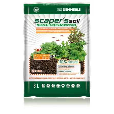 DENNERLE - Scaper's Soil 8l - Substrat nutritif pour aquarium planté