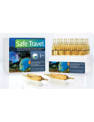 PRODIBIO - Safe Travel 30 ampoules - Bactéries pour transport de poissons