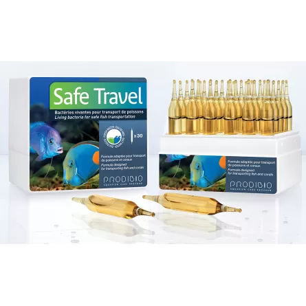 PRODIBIO - Safe Travel 30 ampoules - Bactéries pour transport de poissons