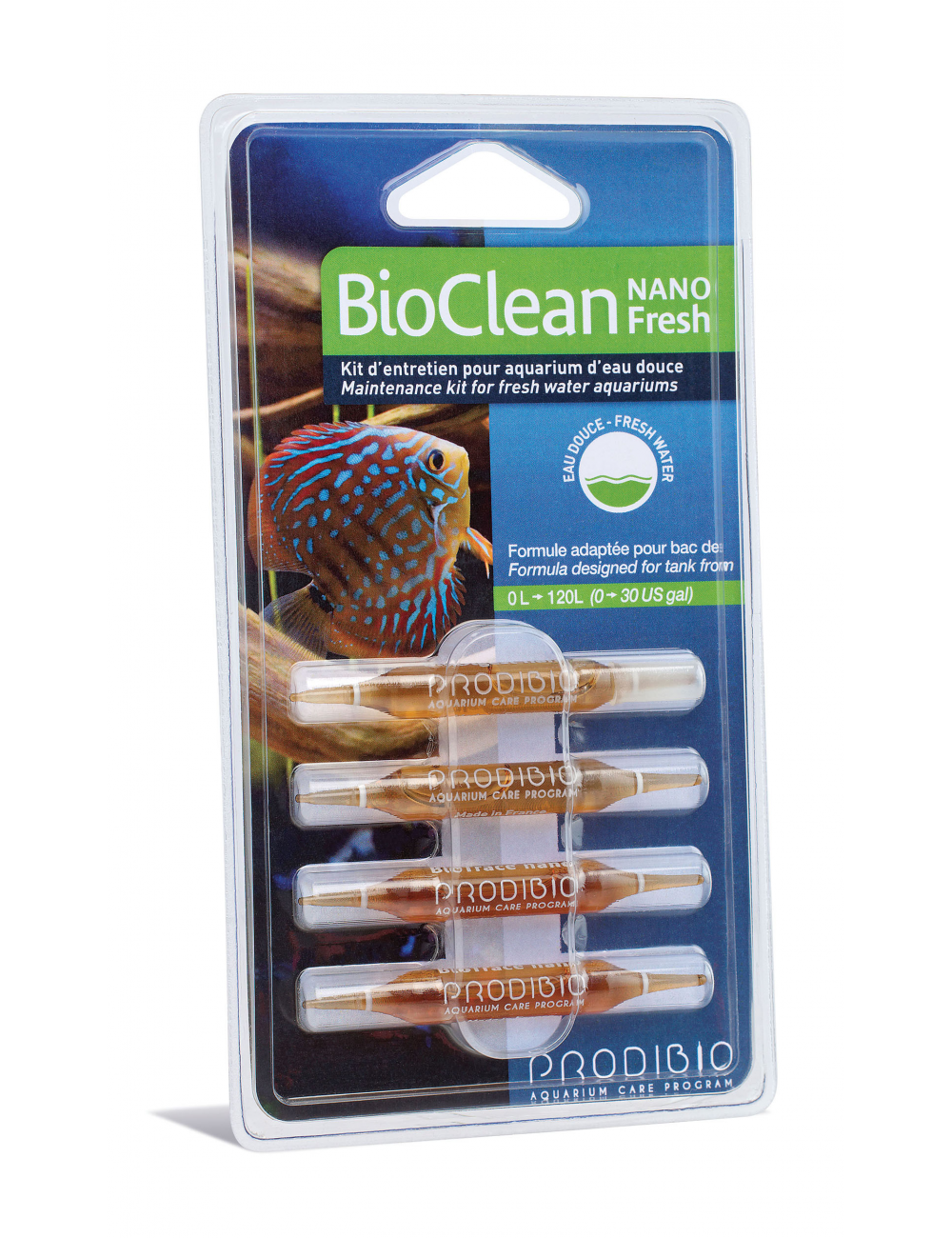 PRODIBIO - BioClean Fresh Nano 4 ampoules - kit d'entretien aquarium d'eau douce