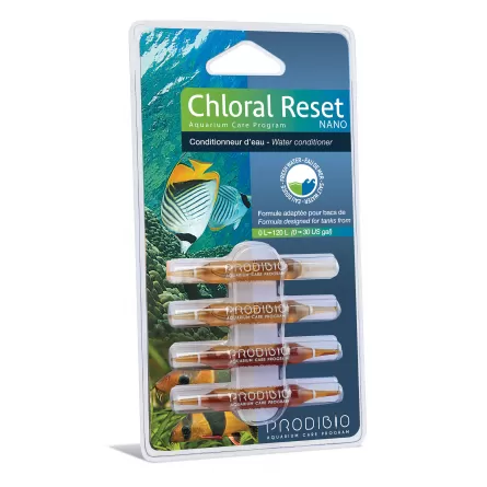 PRODIBIO - Chloral Reset Nano 4 ampoules - Conditionneur d’eau pour aquarium