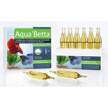 PRODIBIO - Bett'Activ 12 ampoules - conditionneur d'eau pour Poissons Combattants