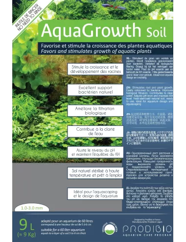 PRODIBIO - AquaGrowth Soil 9l - Sol nutritif pour aquarium