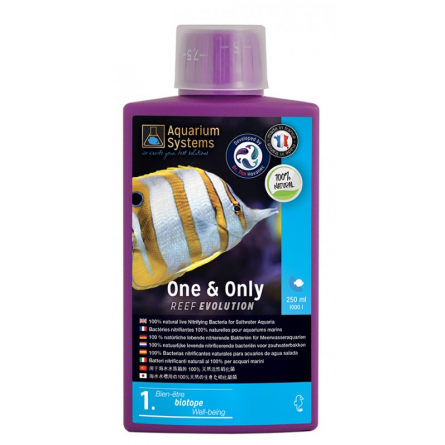 AQUARIUMS SYSTEMS - One & Only 250ml - Bactéries nitrifiantes AQUARIUMS SYSTEMS - One & Only 250ml - Bactéries nitrifiantes