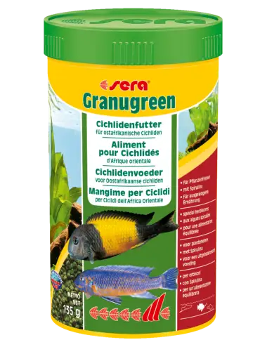 SERA - Granugreen 250ml - Alimento vegetale per piccoli ciclidi erbivori