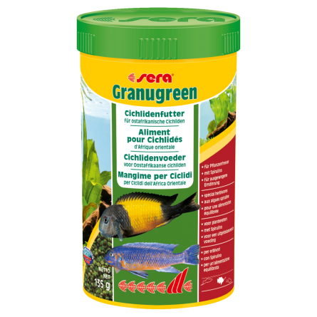 SERA - Granugreen 250ml - Rastlinska hrana za male rastlinojede ciklide SERA - Granugreen 250ml - Rastlinska hrana za male rastlinojede ciklide