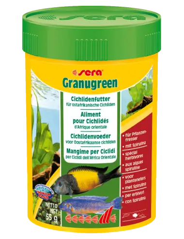 SERA - Granugreen 100ml - Rastlinska hrana za male rastlinojede ciklide