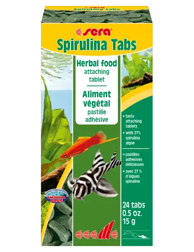 SERA - Spirulina Tabs 24 tabs - Pastilles adhésives à haute teneur de spiruline
