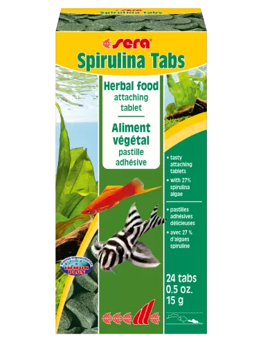 SERA - Spirulina Tabs 24 tabs - Pastilles adhésives à haute teneur de spiruline