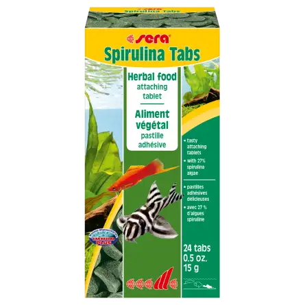 SERA - Spirulina Tabs 24 tabletten - Zelfklevende tabletten met hoog spirulina-gehalte