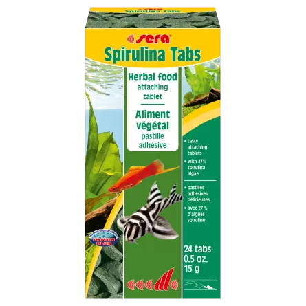 SERA - Spirulina Tabs 24 Tabs - Hafttabletten mit hohem Spirulina-Gehalt
