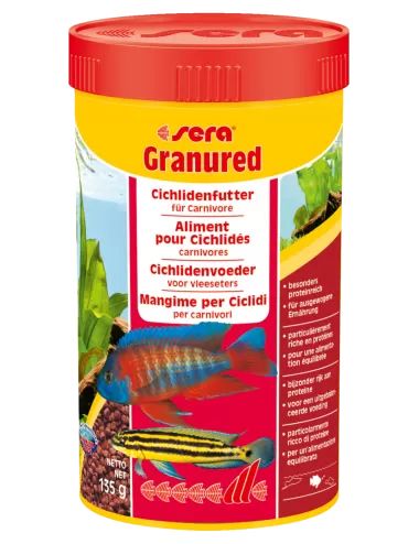 SERA - Granured 250ml - Aliment composé pour les petits Cichlidés carnivores