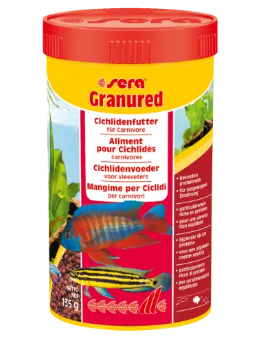 SERA - Granured 250ml - Aliment composé pour les petits Cichlidés carnivores