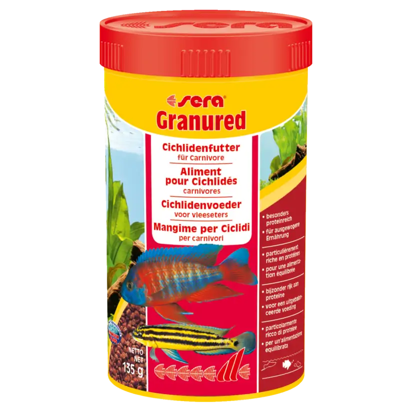 SERA - Granured 250ml - Aliment composé pour les petits Cichlidés carnivores