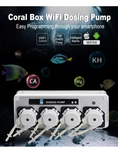 CORAL BOX - Pompe doseuse 4 voies Wifi WF-04 - Pilotable par Smartphone
