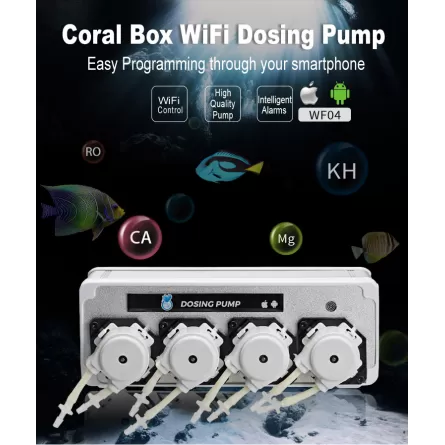 CORAL BOX - Pompe doseuse 4 voies Wifi WF-04 - Pilotable par Smartphone