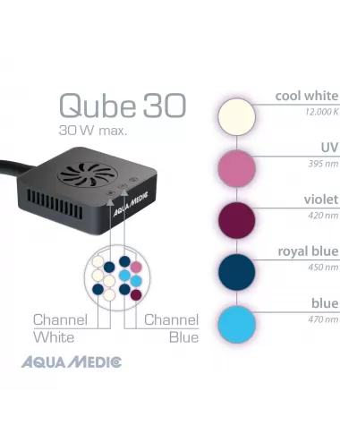 AQUA-MEDIC - Qube 30 - LED reflektor za akvarije s morskom vodom