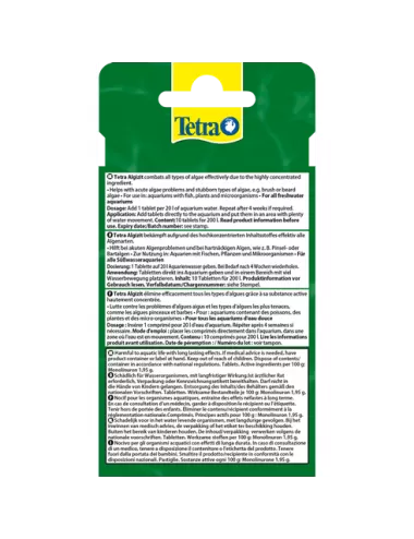 TETRA - Algizit - ﻿10 tablets - Anti-algae for aquarium
