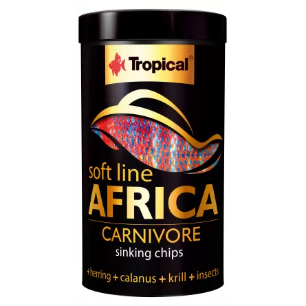TROPICAL - Soft Line Africa Carnivore M - 250ml - Nourriture en chips pour poissons africains carnivores