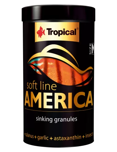 TROPICAL - Soft Line America M - 250ml - Nourriture en granulés pour poissons d’Amérique.