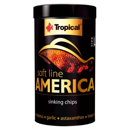 TROPICAL - Soft Line America L - 100ml - Nourriture en granulés pour poissons d’Amérique.