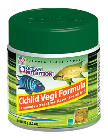 OCEAN NUTRITIONS - Cichlid Vegi Flakes - 34g - Food for vegetarian cichlids