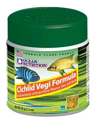 OCEAN NUTRITIONS - Cichlid Vegi Flakes - 34g - Food for vegetarian cichlids