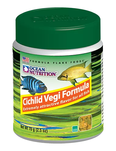 OCEAN NUTRITIONS - Cichlid Vegi Flakes - 70g - Nourriture pour cichlidés végétariens