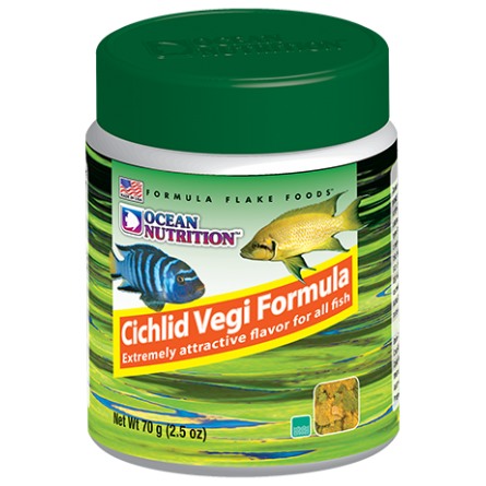 OCEAN NUTRITIONS - Cichlid Vegi Flakes - 70g - Alimento para cíclidos vegetarianos
