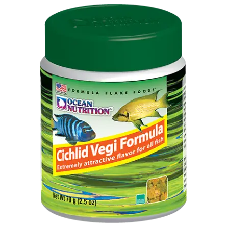 OCEAN NUTRITIONS - Cichlid Vegi Flakes - 70g - Alimento para cíclidos vegetarianos