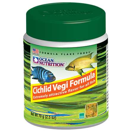 OCEAN NUTRITIONS - Cichlid Vegi Flakes - 70g - Nourriture pour cichlidés végétariens