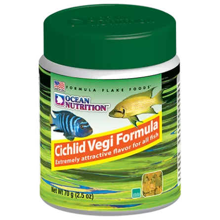 OCEAN NUTRITIONS - Cichlid Vegi Flakes - 70g - Voer voor vegetarische cichliden