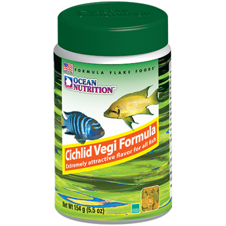 OCEAN NUTRITIONS - Cichlid Vegi Flakes - 156g - Hrana za vegetarijanske ciklide