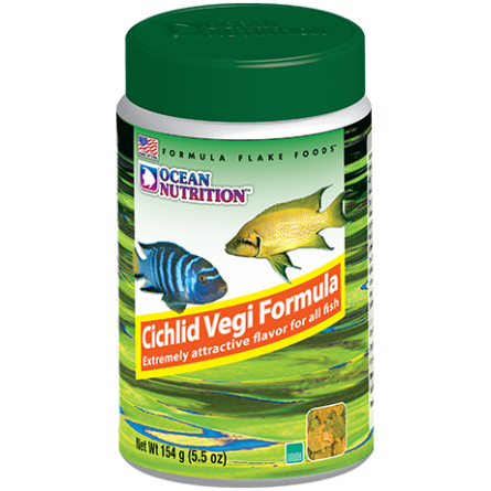 OCEAN NUTRITIONS - Cichlid Vegi Flakes - 156g - Nourriture pour cichlidés végétariens
