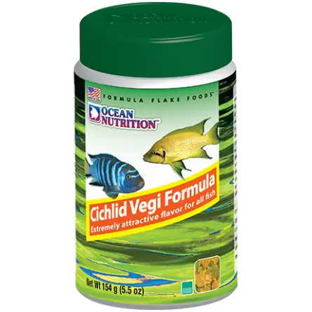OCEAN NUTRITIONS - Cichlid Vegi Flakes - 156g - Nourriture pour cichlidés végétariens OCEAN NUTRITIONS - Cichlid Vegi Flakes - 156g - Nourriture pour cichlidés végétariens