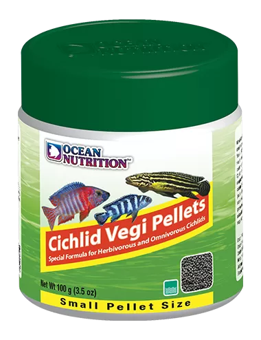OCEAN NUTRITIONS - Cichlid Vegi Pellets Small - 100g - Cibo per ciclidi vegetariani
