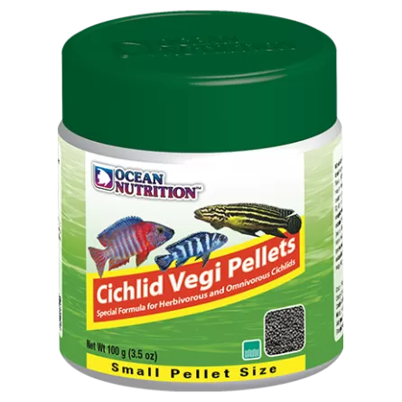 OCEAN NUTRITIONS - Cichlid Vegi Pellets Small - 100g - Food for vegetarian cichlids