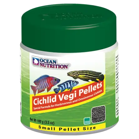 OCEAN NUTRITIONS - Cichlid Vegi Pellets Small - 100g - Food for vegetarian cichlids