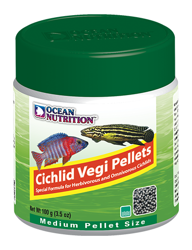 OCEAN NUTRITIONS – Cichlid Vegi Pellets Medium – 100 g – Futter für vegetarische Buntbarsche