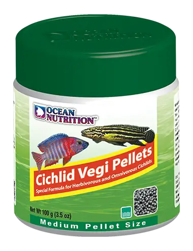 OCEAN NUTRITIONS - Cichlid Vegi Pellets Medium - 100g - Hrana za vegetarijanske ciklide