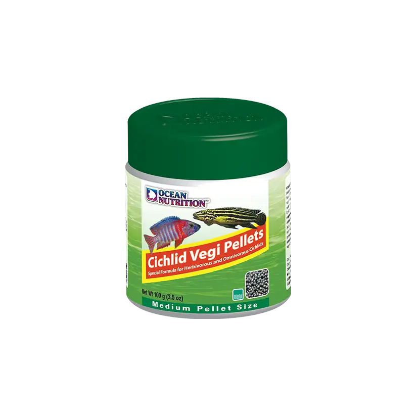 OCEAN NUTRITIONS - Cichlid Vegi Pellets Medium - 100g - Nourriture pour cichlidés végétariens