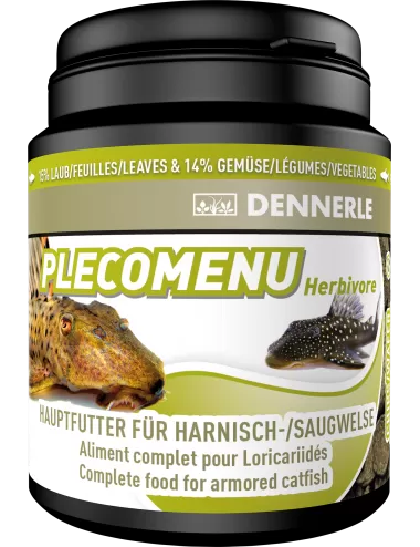 DENNERLE - PlecoMenu Herbivore - 200ml - Aliment complet pour les silures