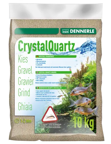 DENNERLE - Crytal Quartz - 10 kg - Naravni bel kremenčev gramoz (1 do 2 mm)