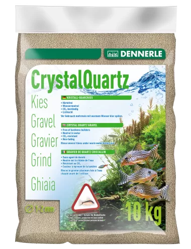 DENNERLE - Crytal Quartz - 10kg - Gravier quartz blanc naturel (1 à 2 mm)