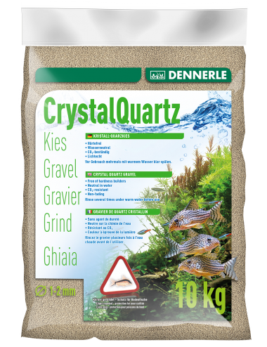 DENNERLE - Crytal Quartz - 10kg - Natural white quartz gravel (1 to 2 mm)