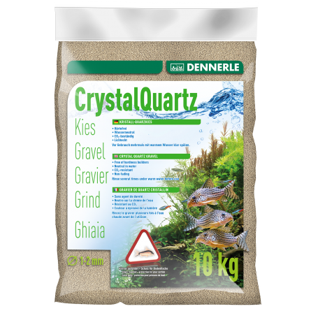 DENNERLE - Crytal Quartz - 10 kg - Naravni bel kremenčev gramoz (1 do 2 mm)