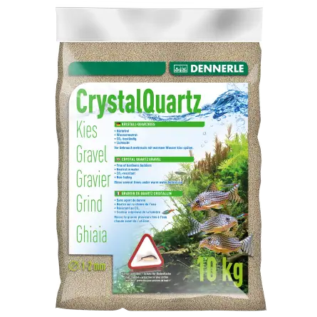 DENNERLE - Crytal Quartz - 10kg - Cascalho de quartzo branco natural (1 a 2 mm)