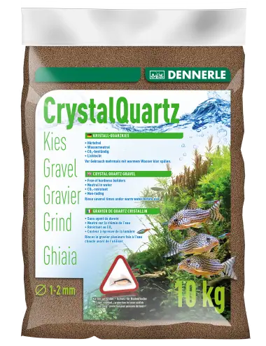 DENNERLE - Crytal Quartz - 10kg - Gravier quartz Brun Foncé (1 à 2 mm)
