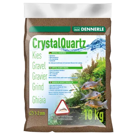 DENNERLE - Kristallquarz - 10kg - Dunkelbrauner Quarzkies (1 bis 2 mm)