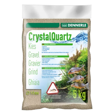 DENNERLE - Crytal Quartz - 5kg - Natural white quartz gravel (1 to 2 mm)